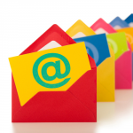 multicolored open email envelopes