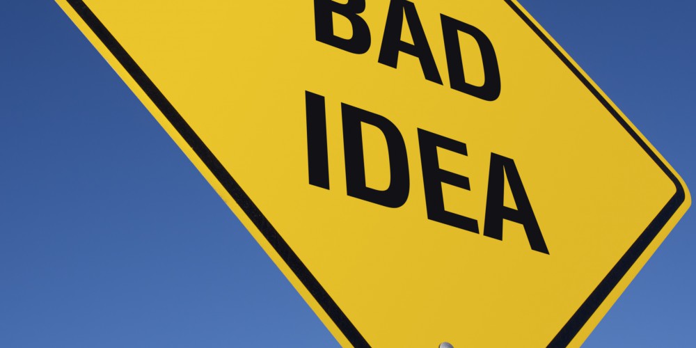 Bad Idea Road Sign, SEO Mistakes