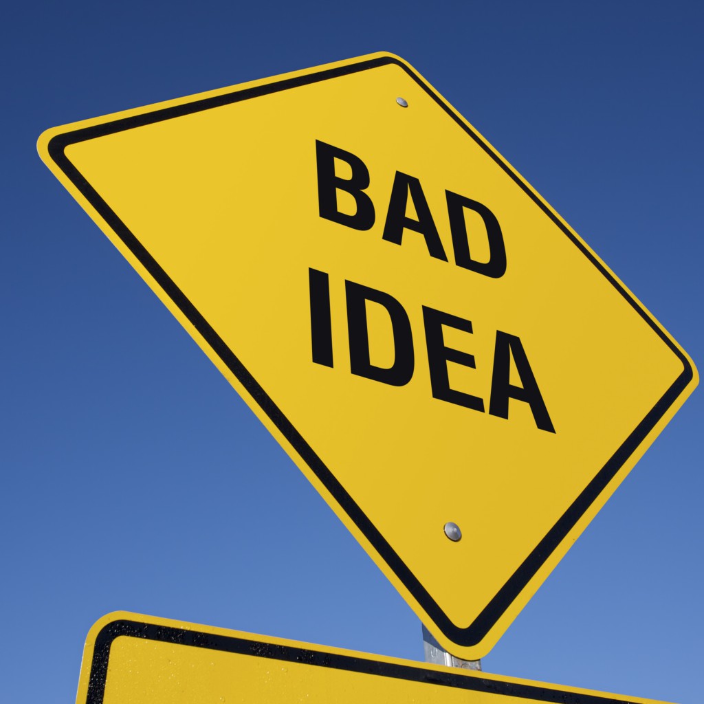 seo-mistakes-bad-idea-road-sign-small-business-support